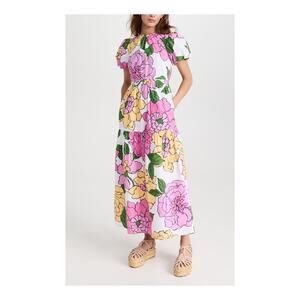 Banjanan 'Valeria' Pink Floral Round Neck Dress Size S